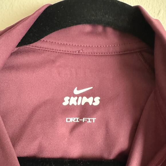 Nike x Skims Matte Currant Burgundy Mock Neck Full Zip Jacket NikeSKIMS - Picture 4 of 7